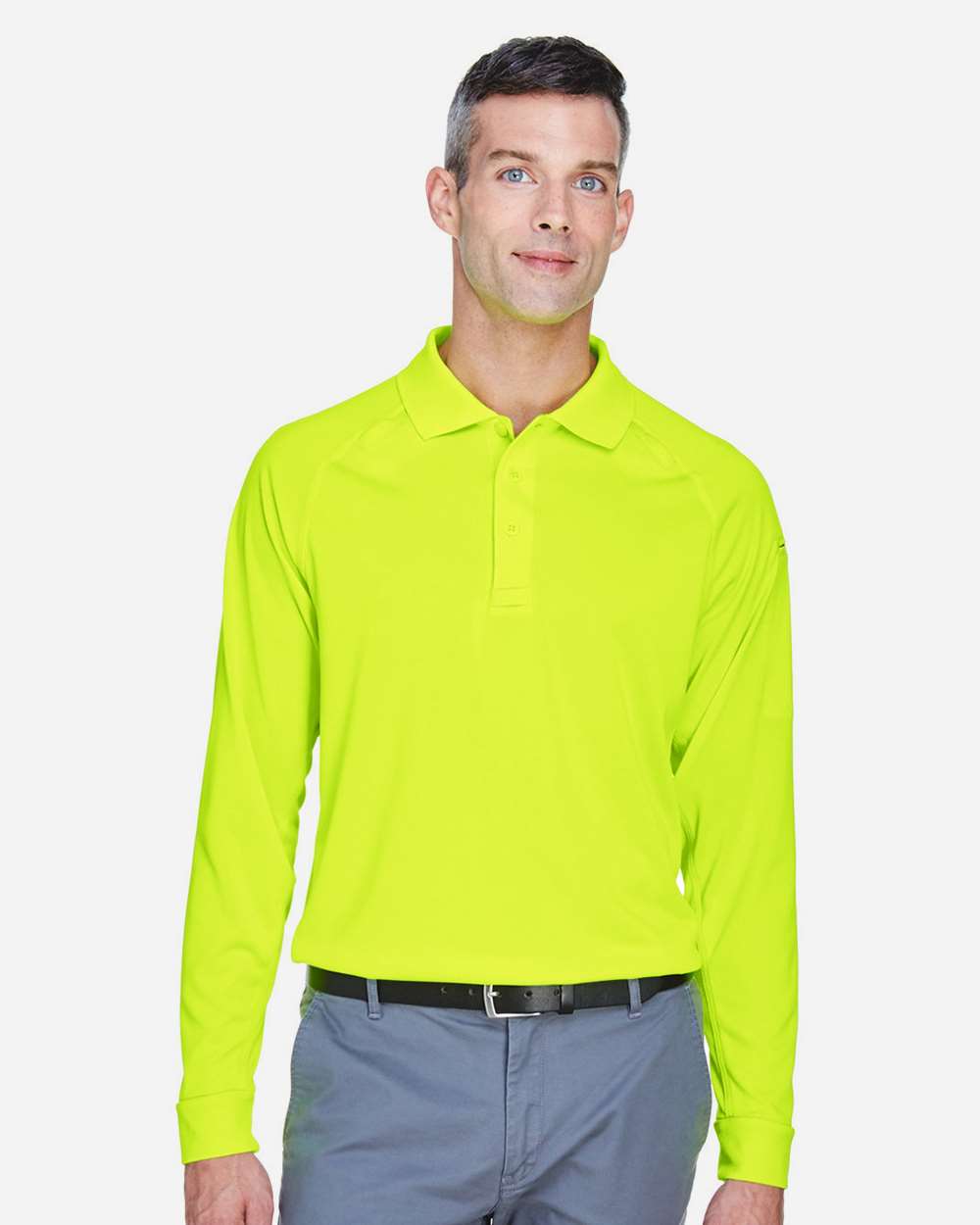 Men's Advantage Long Sleeve Tactical Polo - OnModelFront - B200B9662 - Safety Yellow