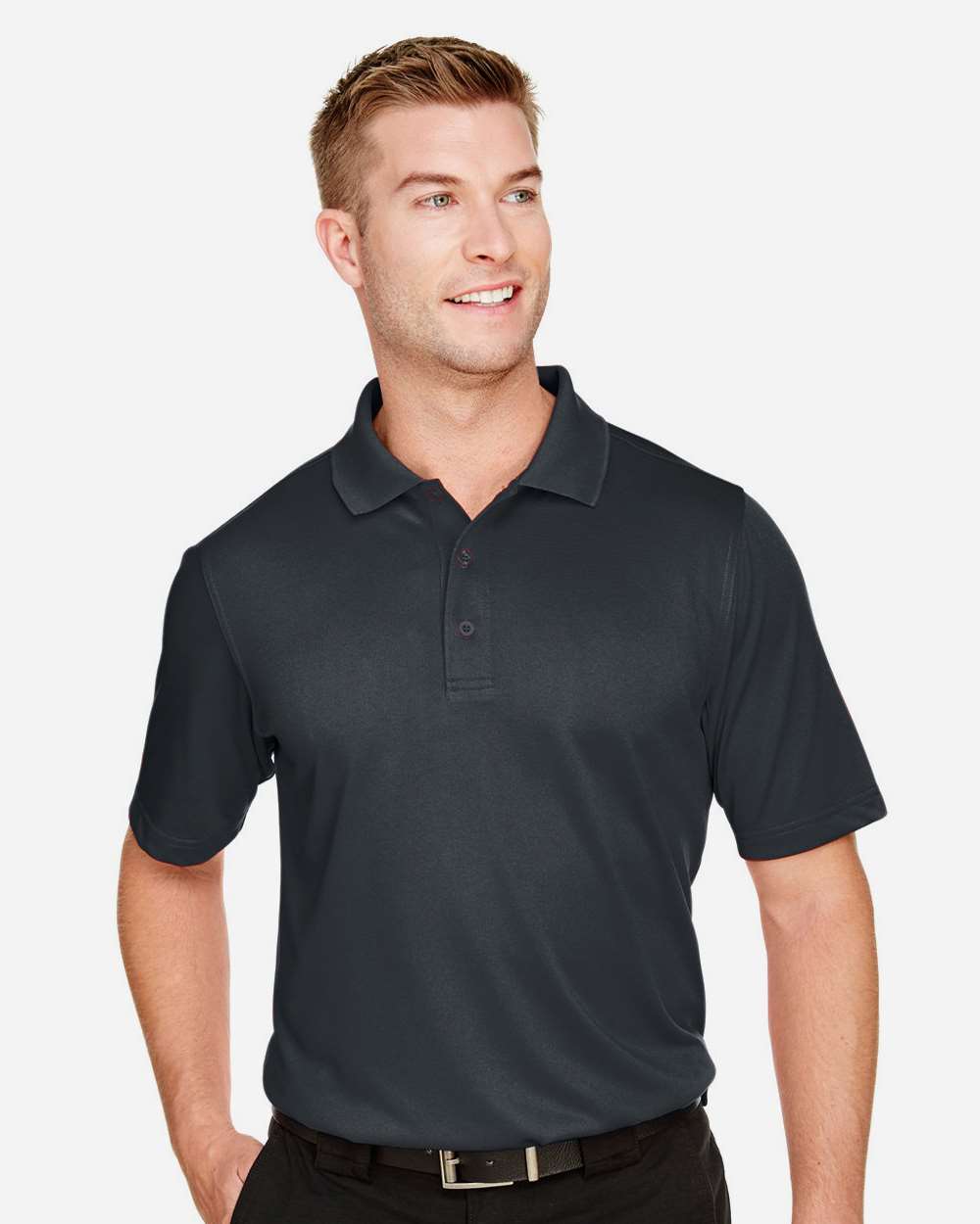 Men's Advantage Snag Protection Plus Polo - OnModelFront - B213B9593 - Dark Charcoal