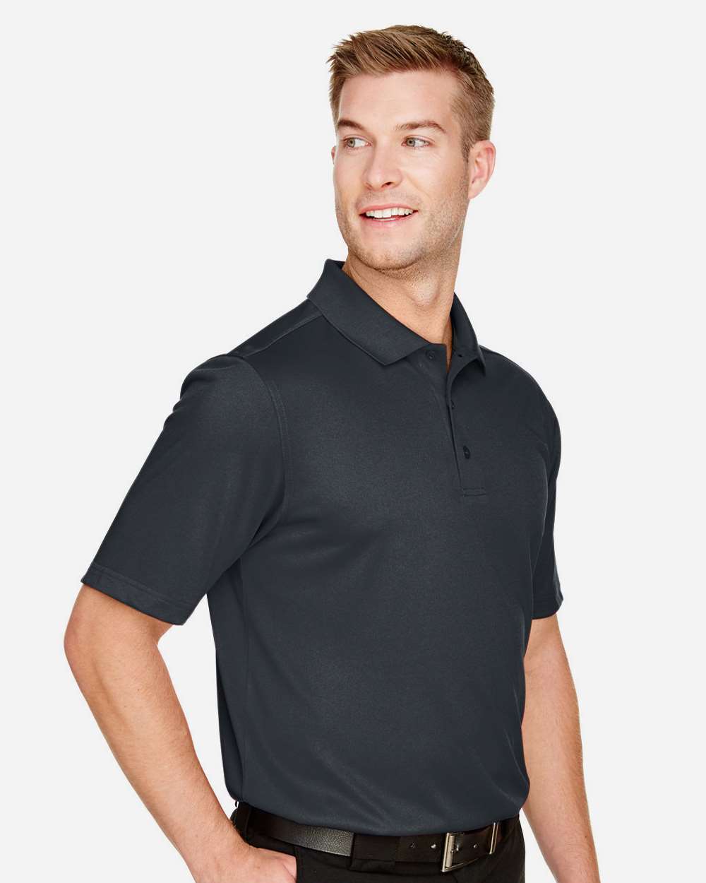 Men's Advantage Snag Protection Plus Polo - OnModelSide - B213B9593 - Dark Charcoal
