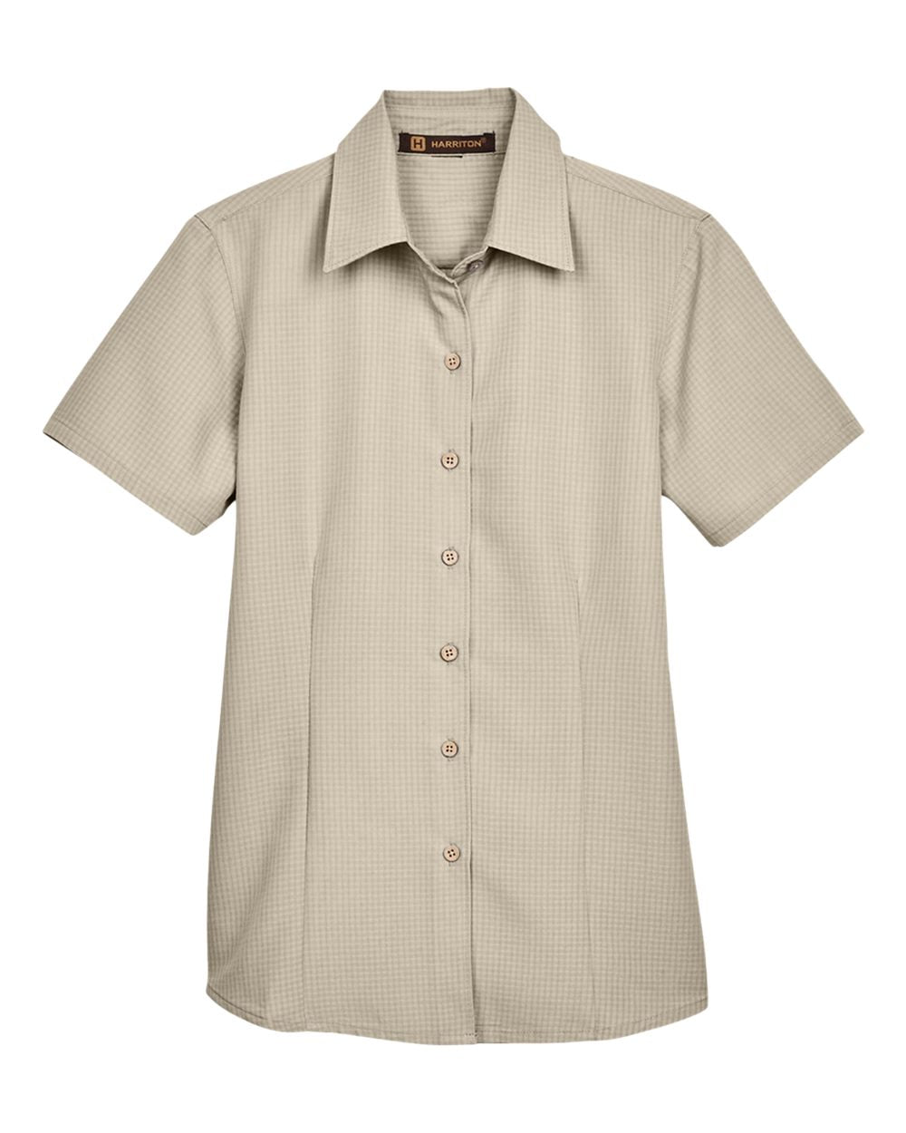 Women's Barbados Textured Camp Shirt - Front - B252B9102 - Khaki