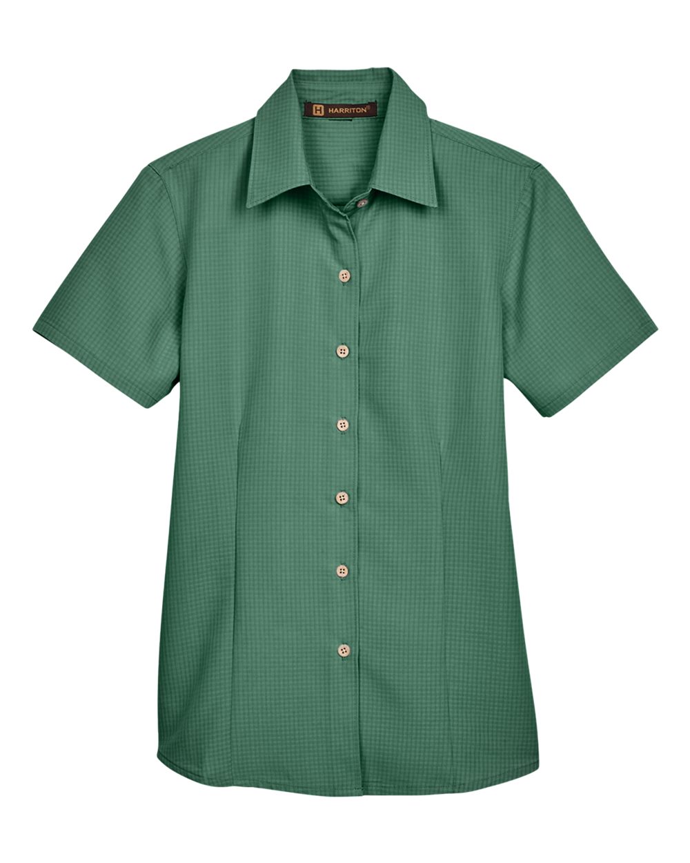 Women's Barbados Textured Camp Shirt - Front - B252B9172 - Palm Green