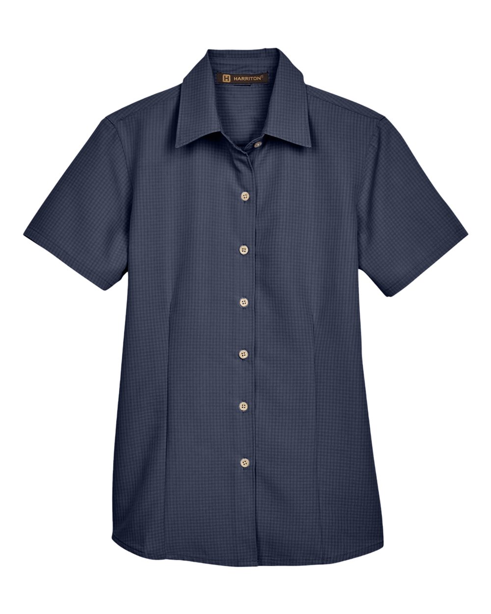 Women's Barbados Textured Camp Shirt - Front - B252B9652 - Navy