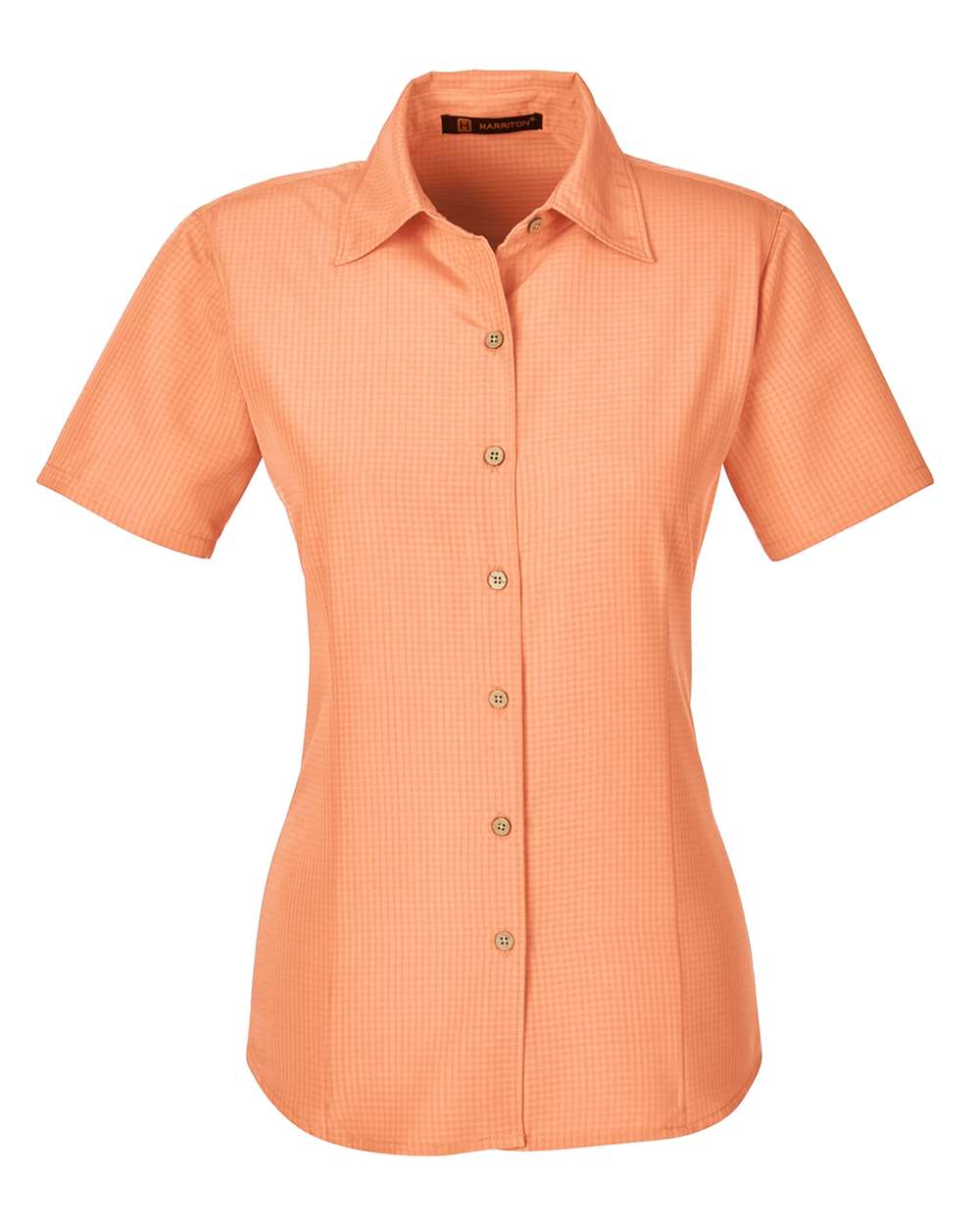 Women's Barbados Textured Camp Shirt - Front - B252B9662 - Nectarine
