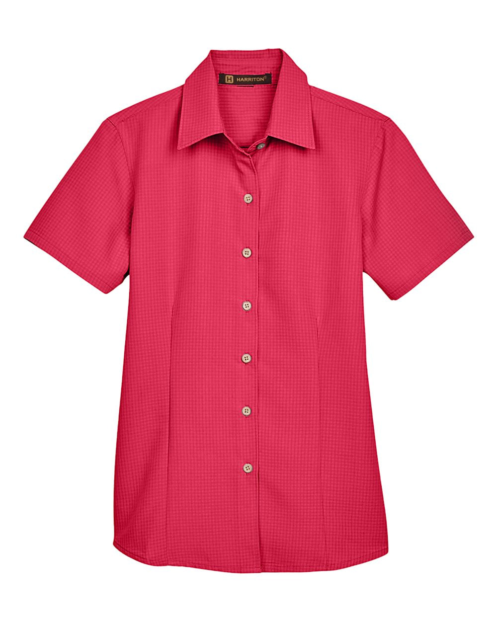 Women's Barbados Textured Camp Shirt - Front - B252B9702 - Parrot Red