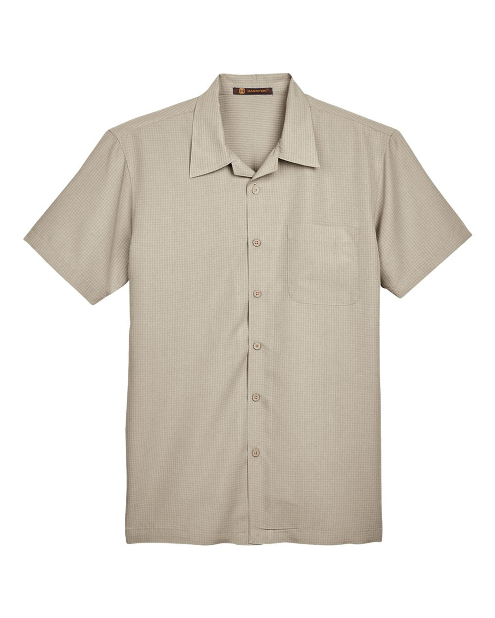 Men's Barbados Textured Camp Shirt - Front - B251B9102 - Khaki