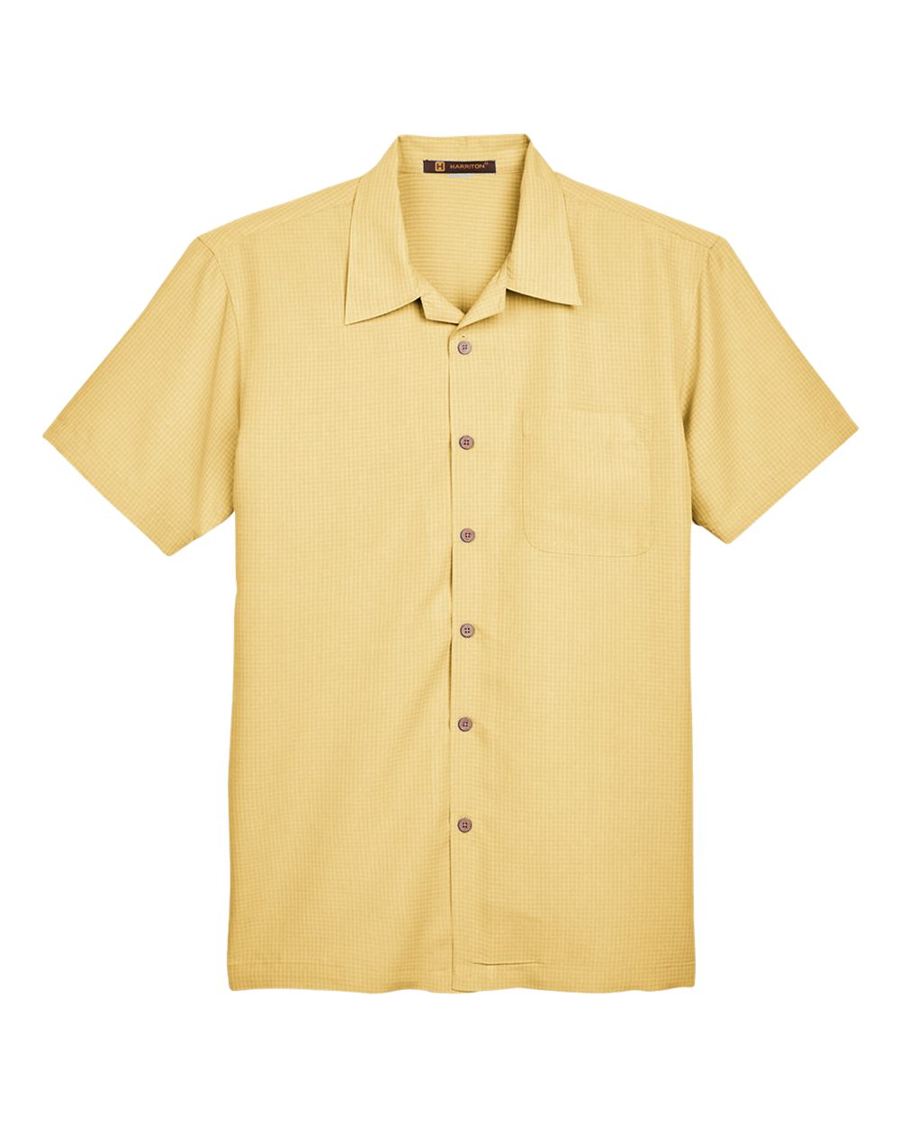 Men's Barbados Textured Camp Shirt - Front - B251B9122 - Pineapple