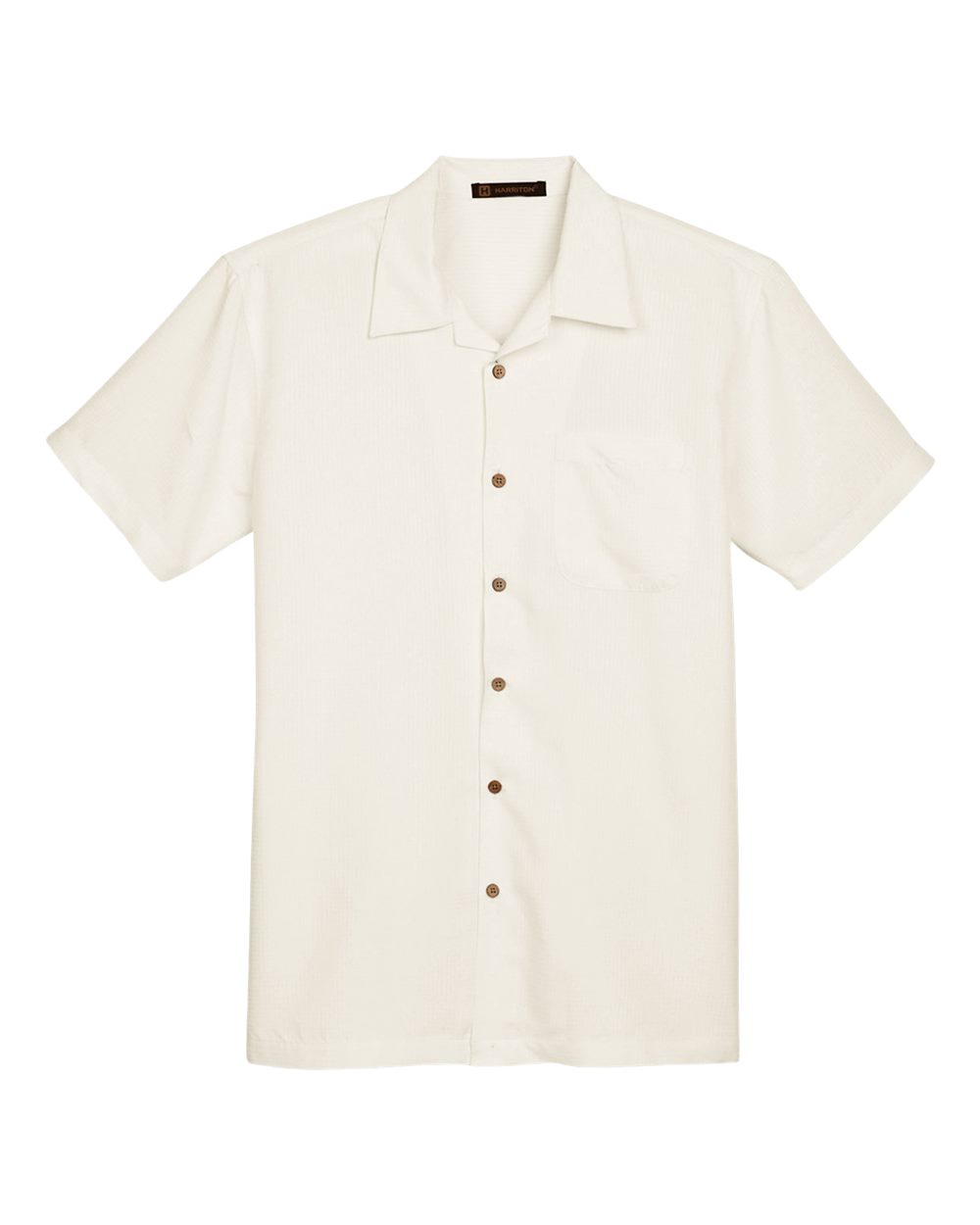 Men's Barbados Textured Camp Shirt - Front - B251B9242 - Cream