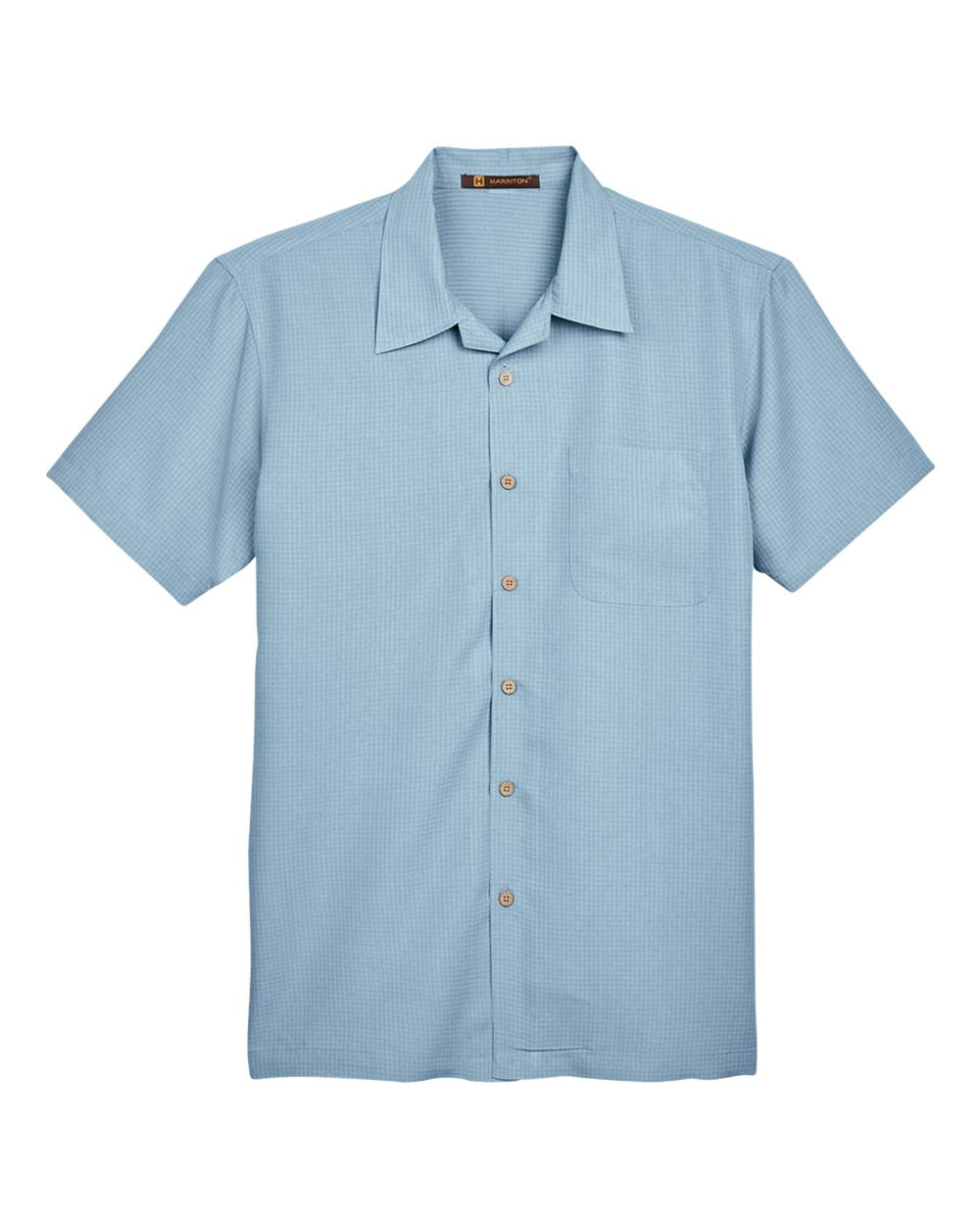 Men's Barbados Textured Camp Shirt - Front - B251B9252 - Cloud Blue