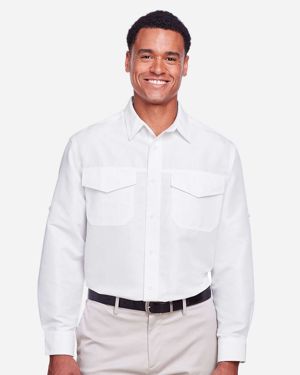 Men's Key West Performance Staff Shirt - OnModelFront - B257B9002 - White