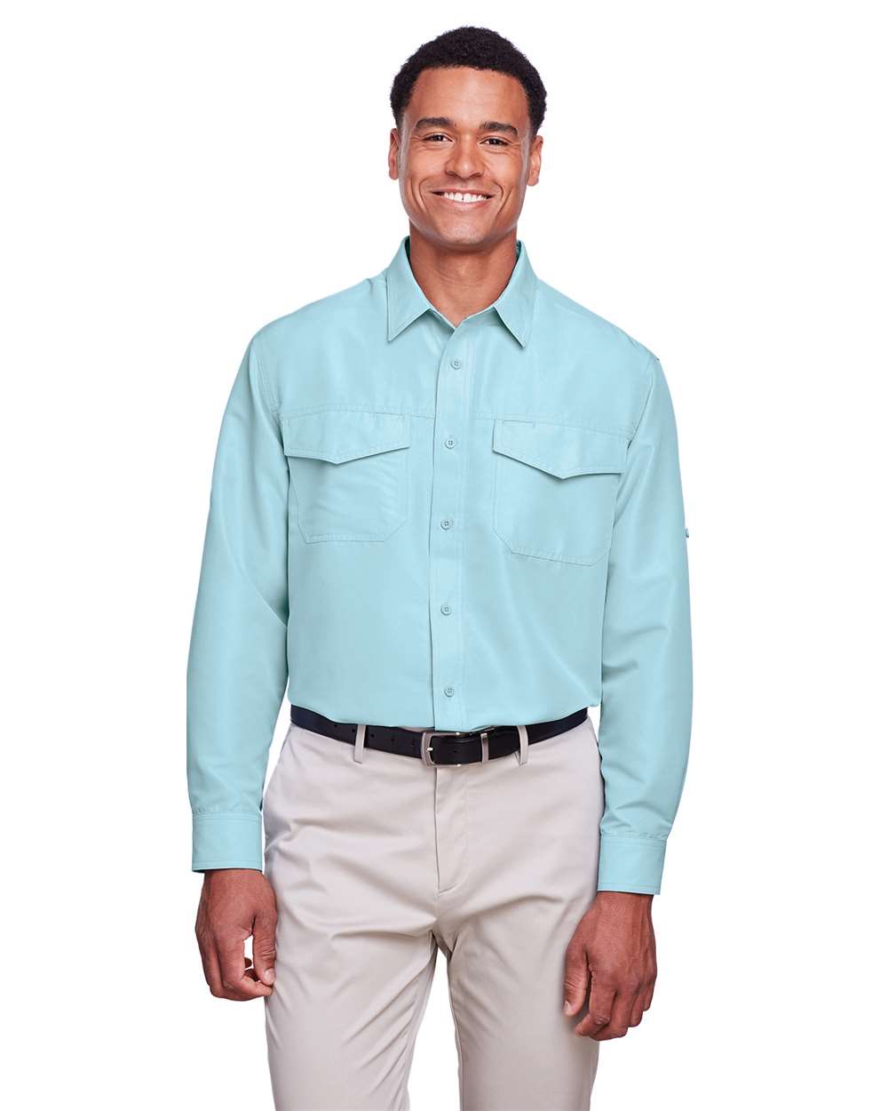 Men's Key West Performance Staff Shirt - OnModelFront - B257B9252 - Cloud Blue