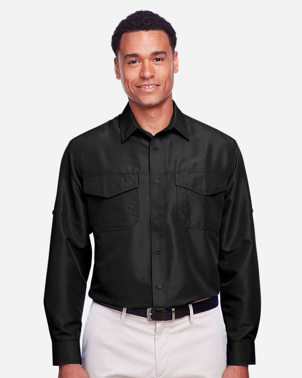 Men's Key West Performance Staff Shirt - OnModelFront - B257B9502 - Black
