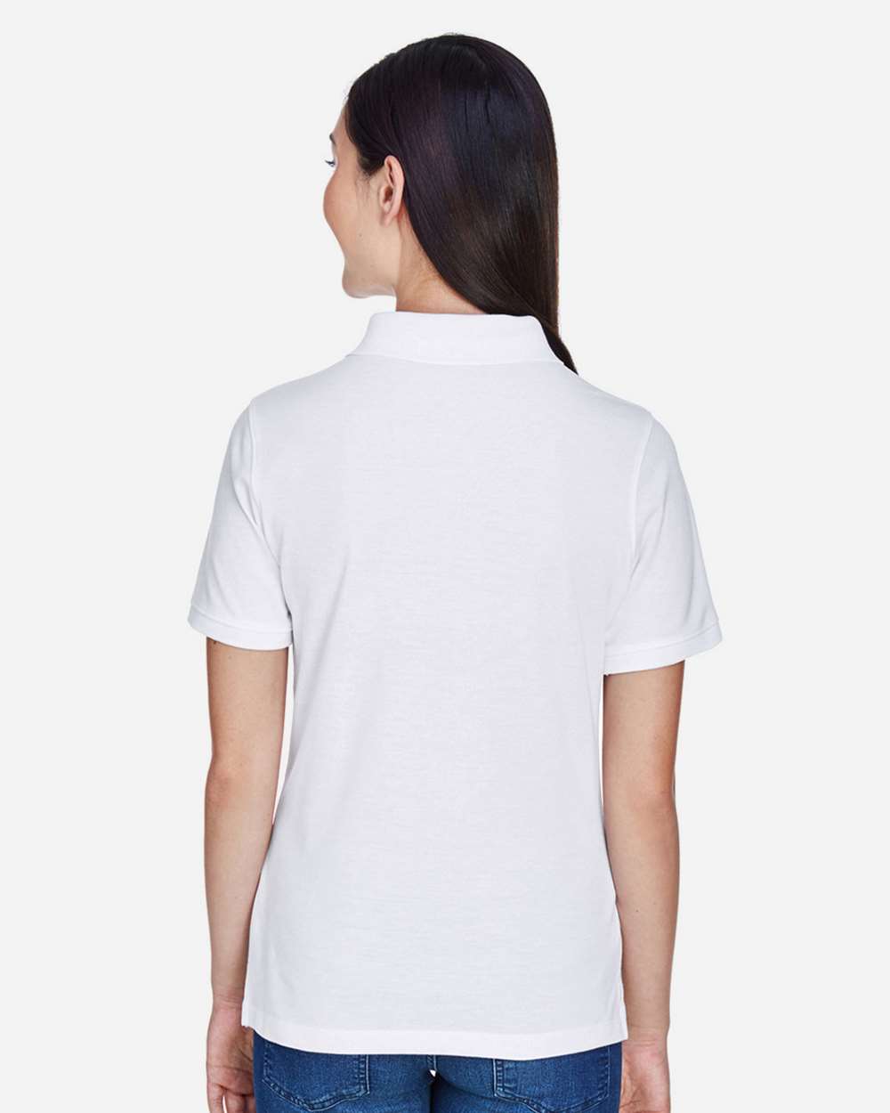 Women's Easy Blend Polo - OnModelBack - B207B9002 - White