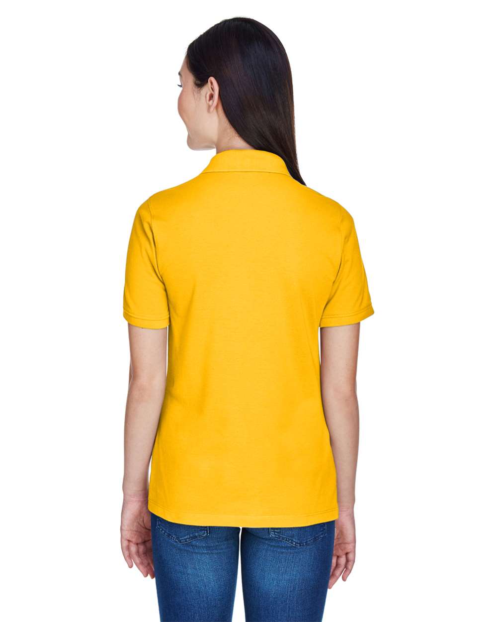 Women's Easy Blend Polo - OnModelBack - B207B9122 - Sunray Yellow