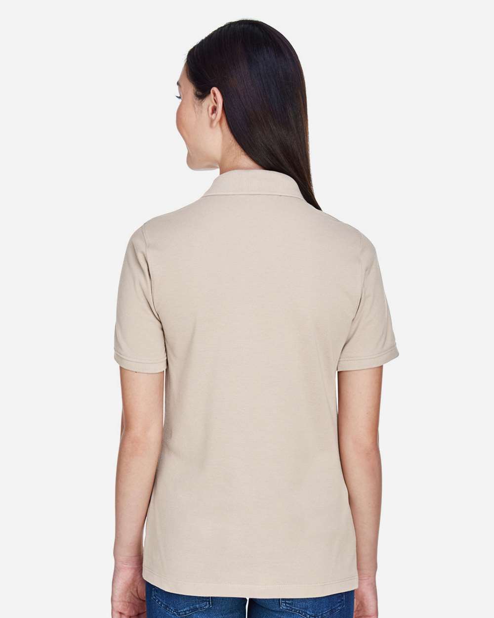 Women's Easy Blend Polo - OnModelBack - B207B9242 - Stone