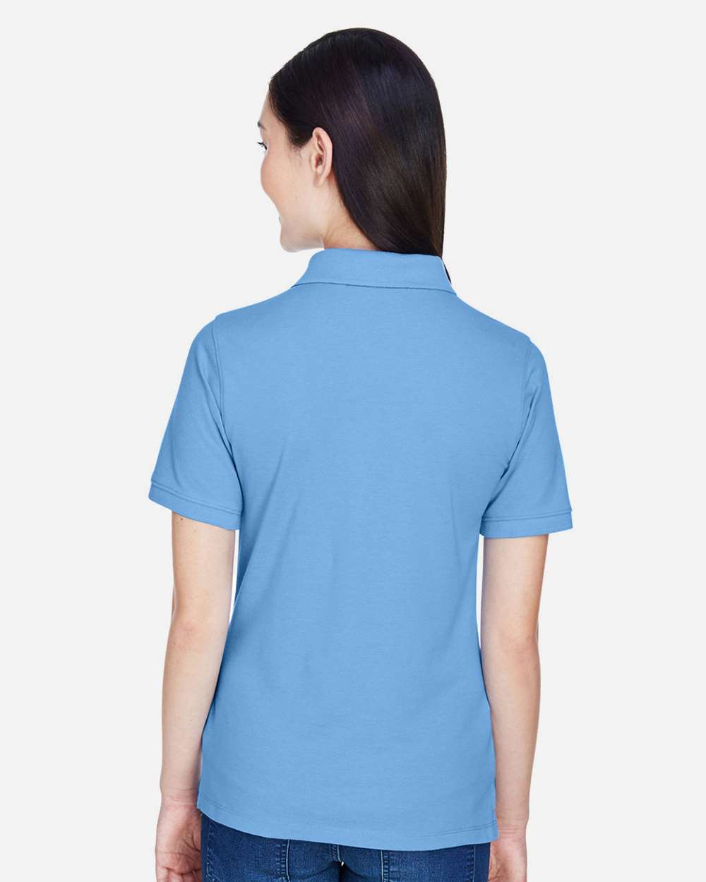 Women's Easy Blend Polo - OnModelBack - B207B9252 - Light College Blue