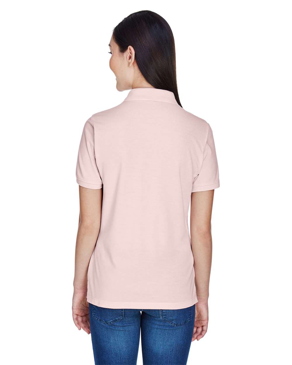 Women's Easy Blend Polo - OnModelBack - B207B9302 - Blush