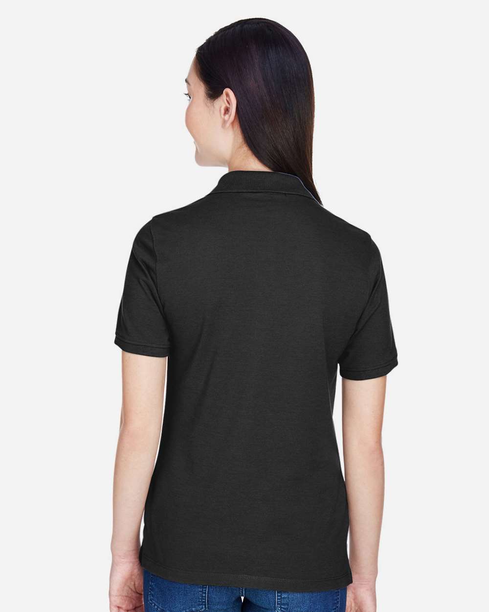 Women's Easy Blend Polo - OnModelBack - B207B9502 - Black