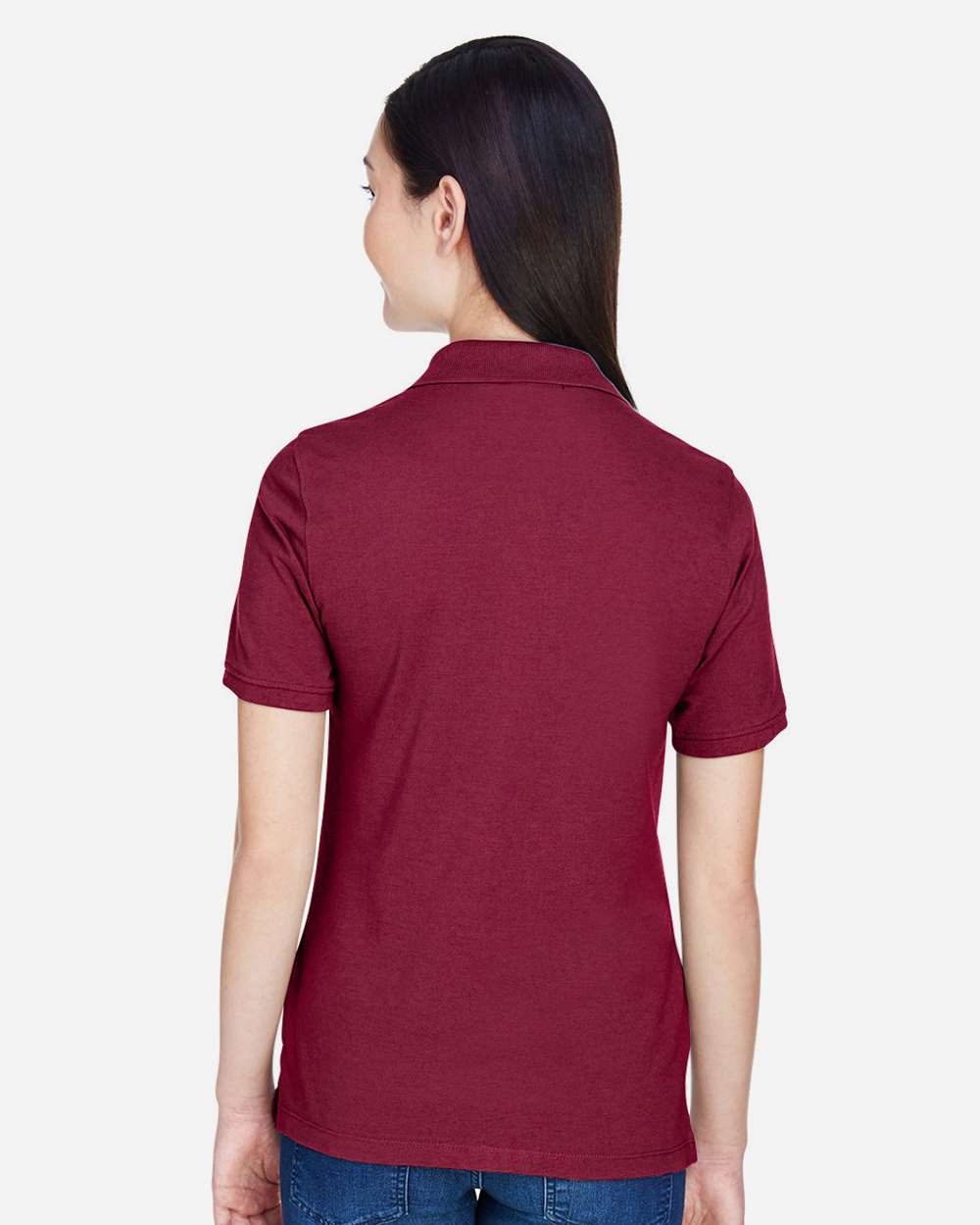 Women's Easy Blend Polo - OnModelBack - B207B9532 - Wine