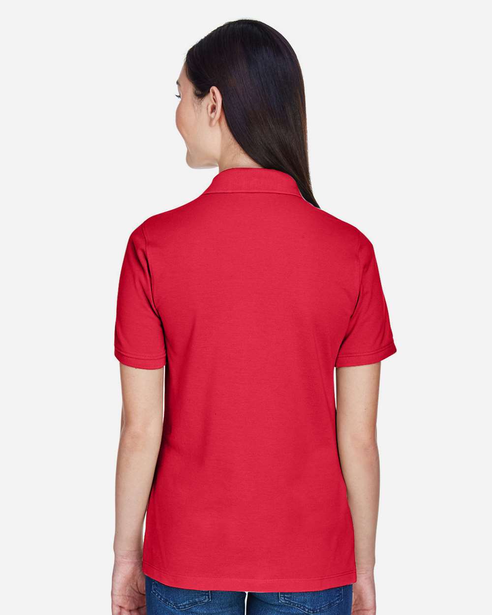 Women's Easy Blend Polo - OnModelBack - B207B9702 - Red