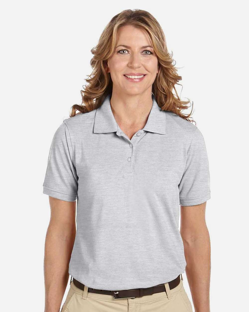 Women's Easy Blend Polo - OnModelFront - B207B9092 - Grey Heather