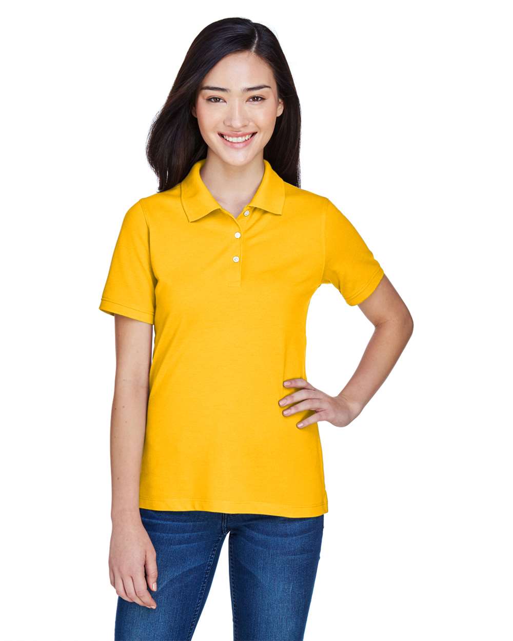 Women's Easy Blend Polo - OnModelFront - B207B9122 - Sunray Yellow