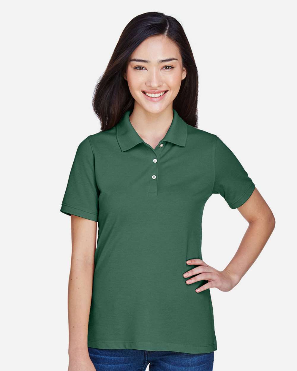 Women's Easy Blend Polo - OnModelFront - B207B9542 - Hunter