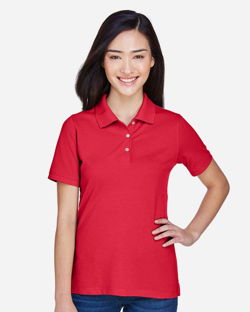 Women's Easy Blend Polo - OnModelFront - B207B9702 - Red