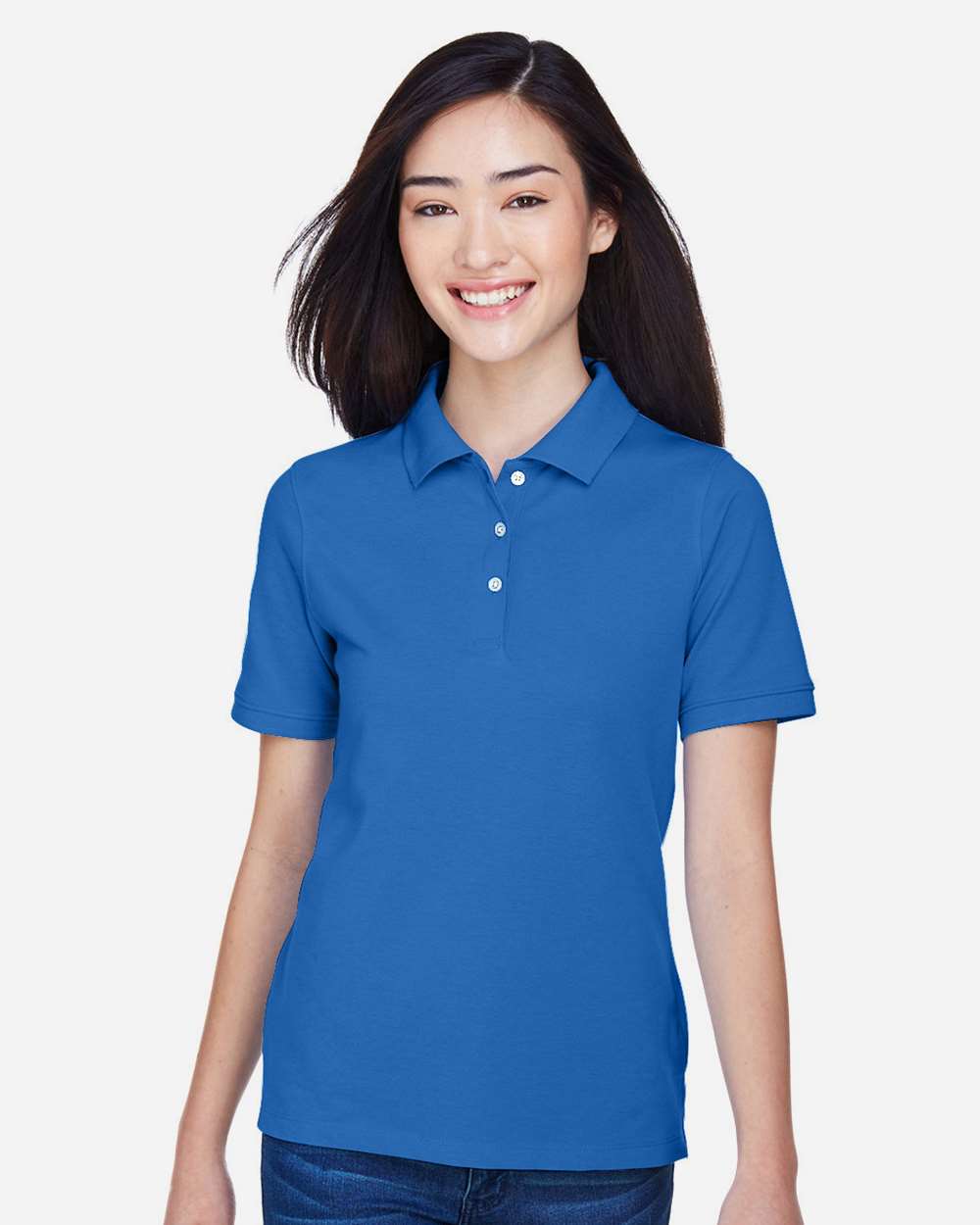 Women's Easy Blend Polo - OnModelFront - B207B9752 - True Royal