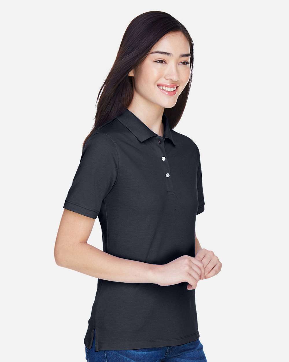 Women's Easy Blend Polo - OnModelSide - B207B9102 - Navy