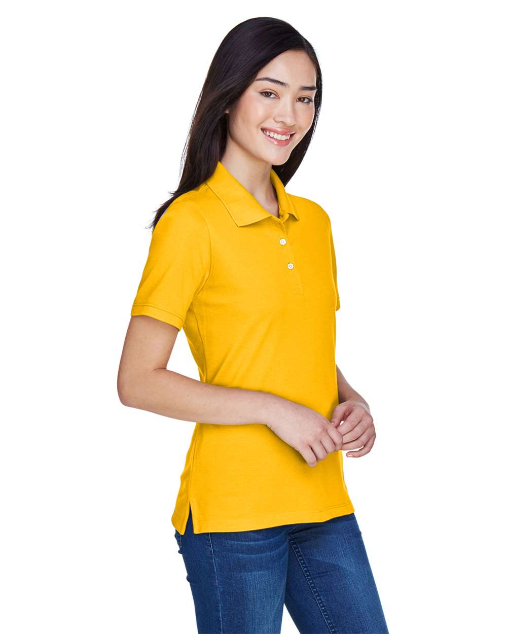 Women's Easy Blend Polo - OnModelSide - B207B9122 - Sunray Yellow