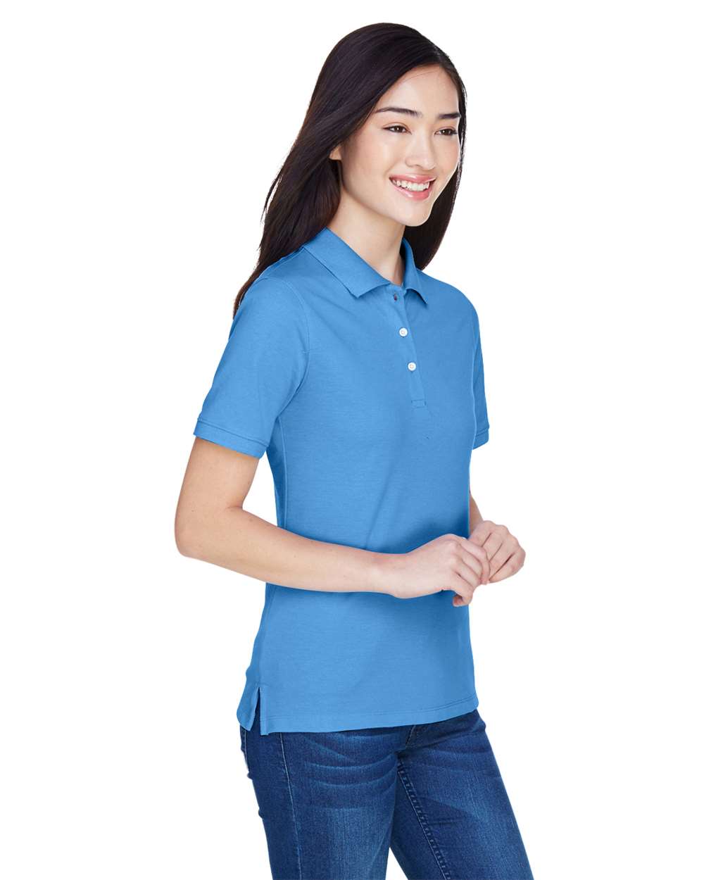 Women's Easy Blend Polo - OnModelSide - B207B9652 - Nautical Blue