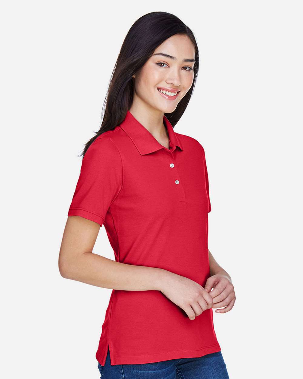 Women's Easy Blend Polo - OnModelSide - B207B9702 - Red