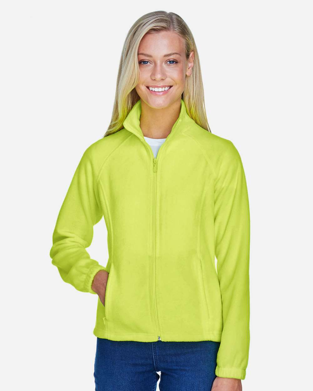 Women's Full-Zip Fleece - OnModelFront - B307B9122 - Safety Yellow