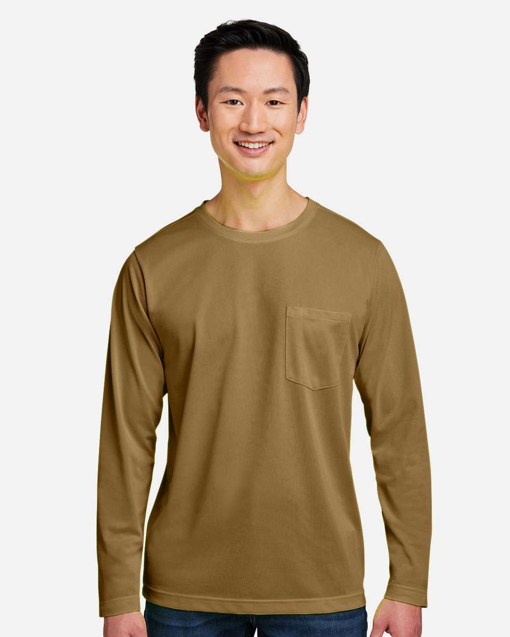 Unisex Charge Snag and Soil Protect Long Sleeve T-Shirt - OnModelFront - B189B9602 - Coyote Brown