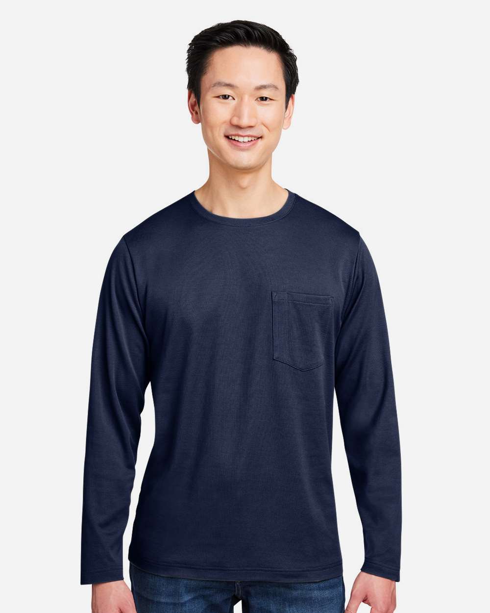 Unisex Charge Snag and Soil Protect Long Sleeve T-Shirt - OnModelFront - B189B9652 - Dark Navy