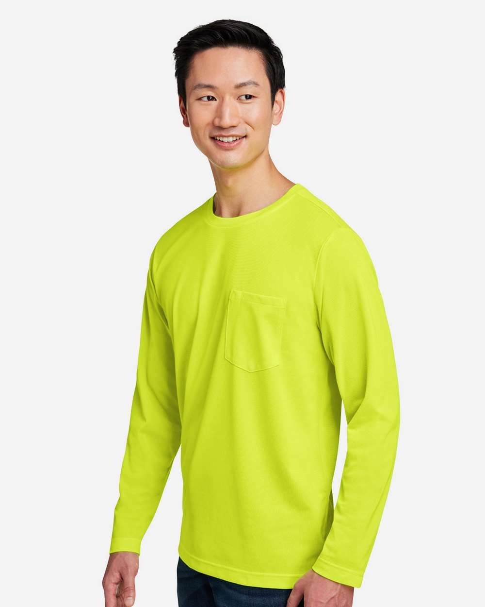 Unisex Charge Snag and Soil Protect Long Sleeve T-Shirt - OnModelSide - B189B9122 - Safety Yellow