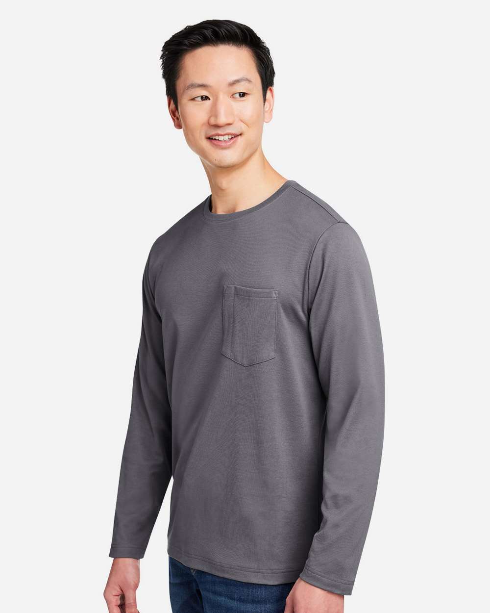 Unisex Charge Snag and Soil Protect Long Sleeve T-Shirt - OnModelSide - B189B9592 - Dark Charcoal