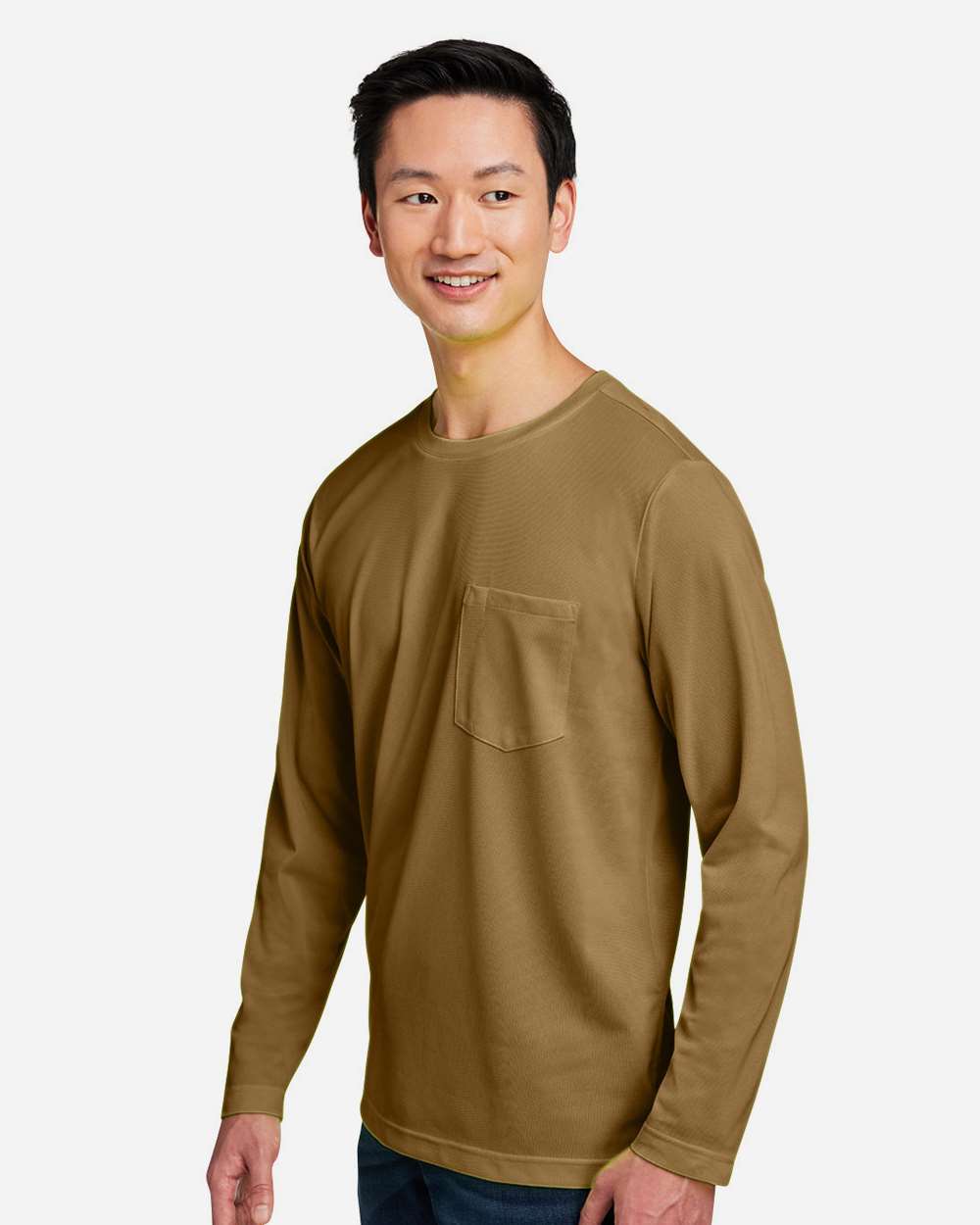 Unisex Charge Snag and Soil Protect Long Sleeve T-Shirt - OnModelSide - B189B9602 - Coyote Brown