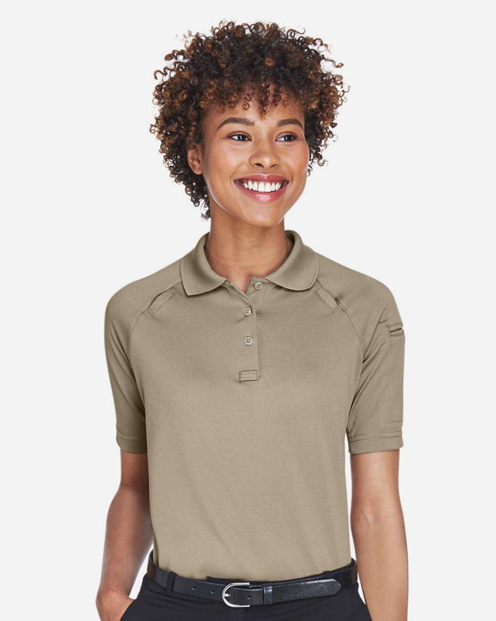 Women's Advantage Tactical Polo - OnModelFront - B202B9242 - Desert Khaki