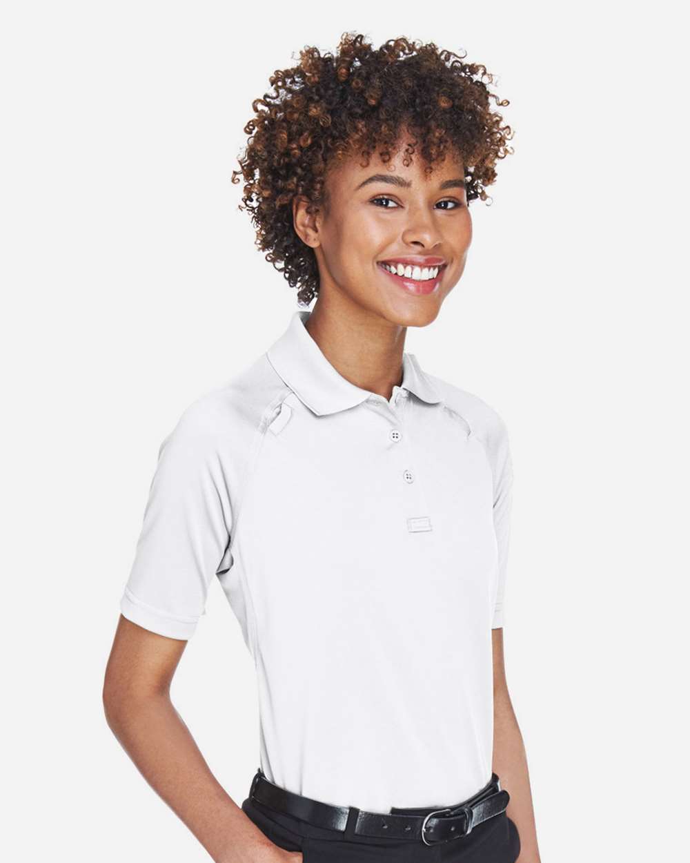 Women's Advantage Tactical Polo - OnModelSide - B202B9002 - White