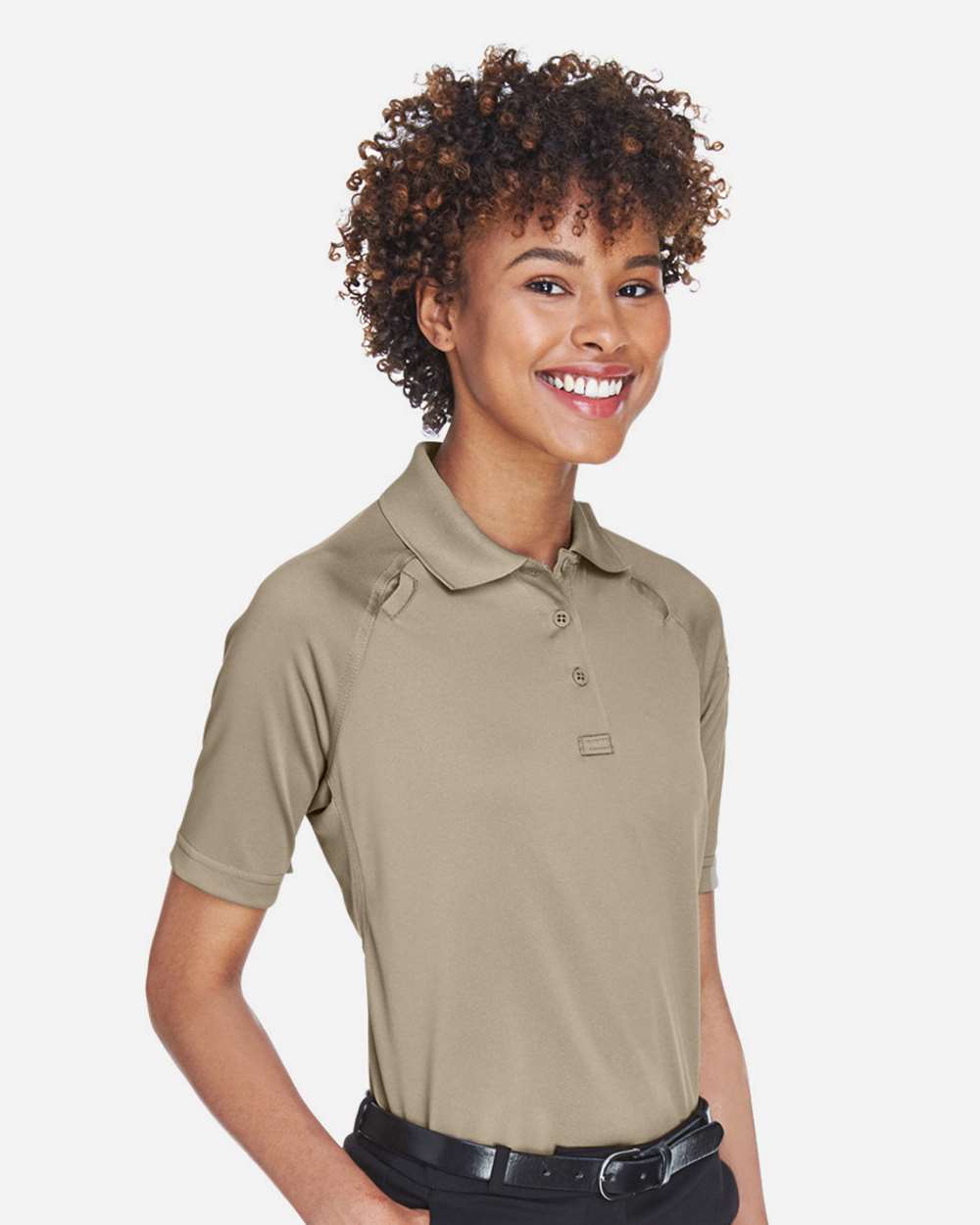 Women's Advantage Tactical Polo - OnModelSide - B202B9242 - Desert Khaki