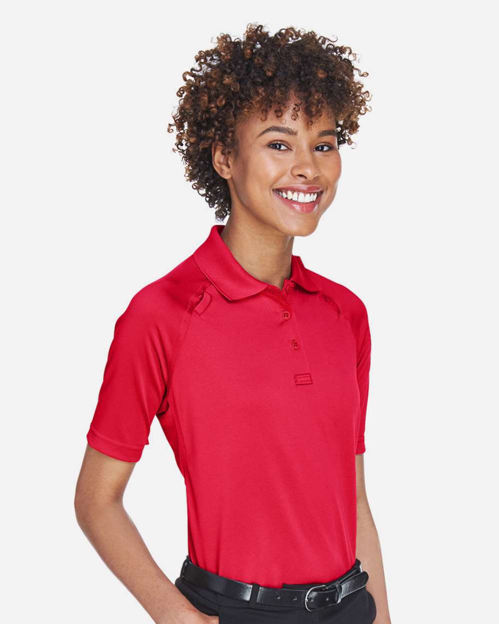 Women's Advantage Tactical Polo - OnModelSide - B202B9702 - Red