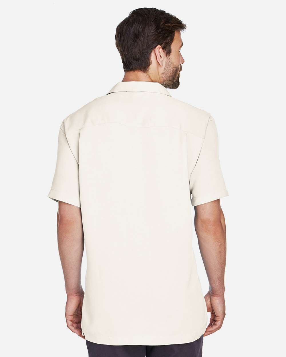 Men's Bahama Cord Camp Shirt - OnModelBack - B253B9243 - Cream