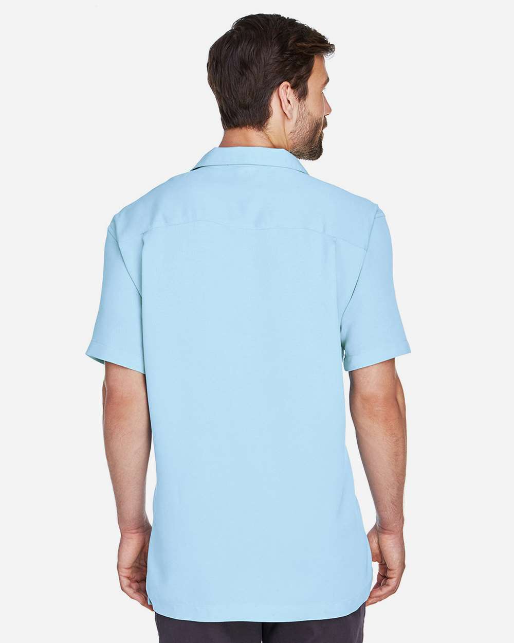 Men's Bahama Cord Camp Shirt - OnModelBack - B253B9253 - Cloud Blue
