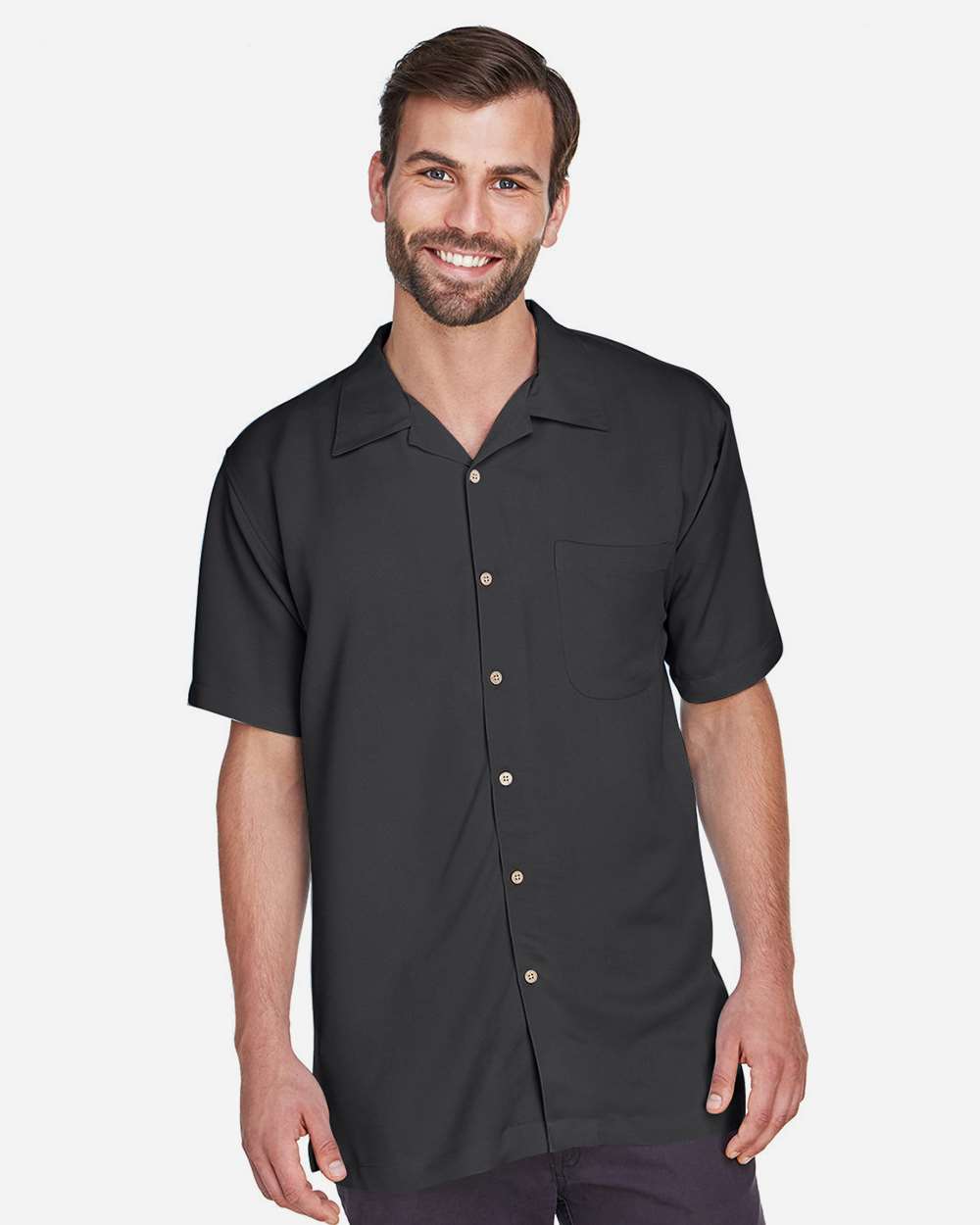 Men's Bahama Cord Camp Shirt - OnModelFront - B253B9503 - Black
