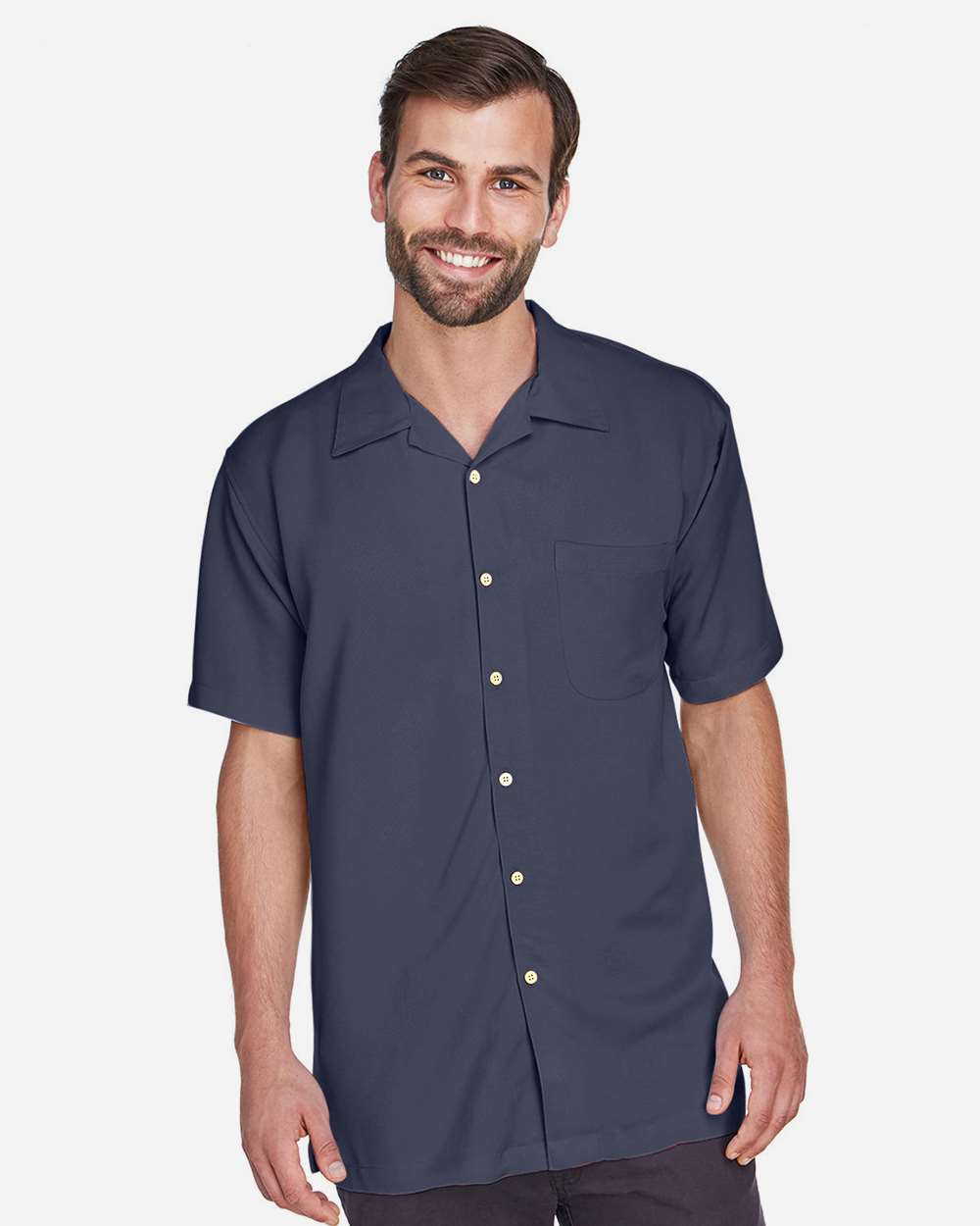 Men's Bahama Cord Camp Shirt - OnModelFront - B253B9653 - Navy