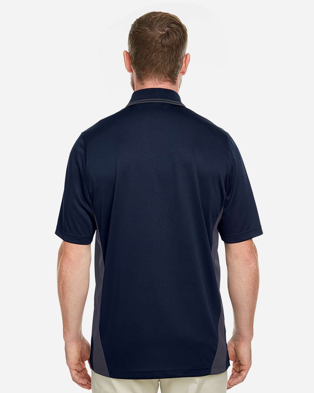 Men's Flash Snag Protection Plus IL Colorblock Polo - OnModelBack - B226B9653 - Dark Navy/ Dark Charcoal