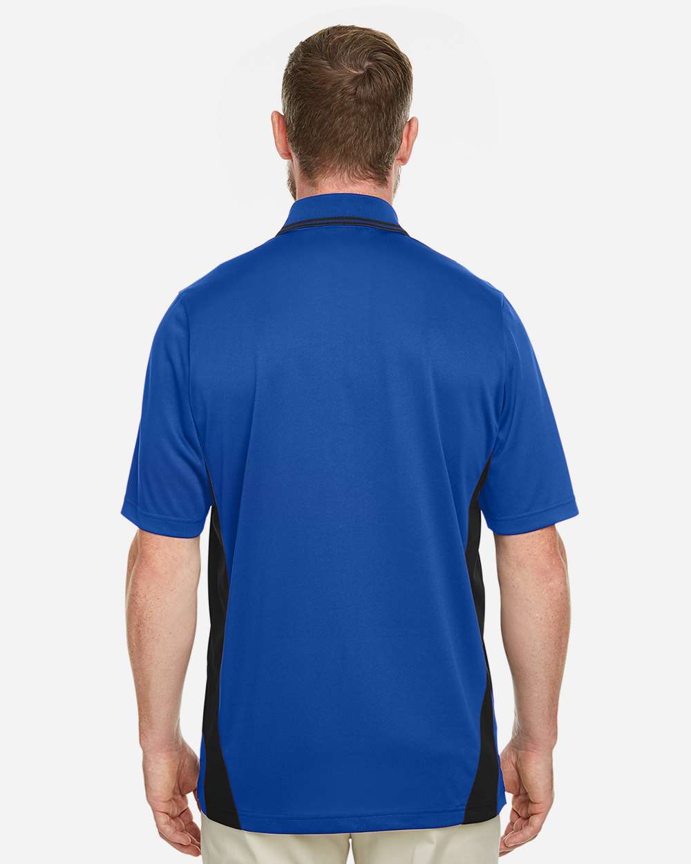 Men's Flash Snag Protection Plus IL Colorblock Polo - OnModelBack - B226B9753 - True Royal/ Black