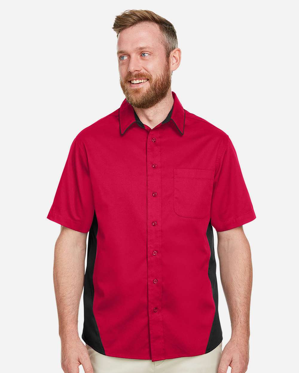 Men's Flash IL Colorblock Shirt - OnModelFront - B266B9704 - Red/ Black