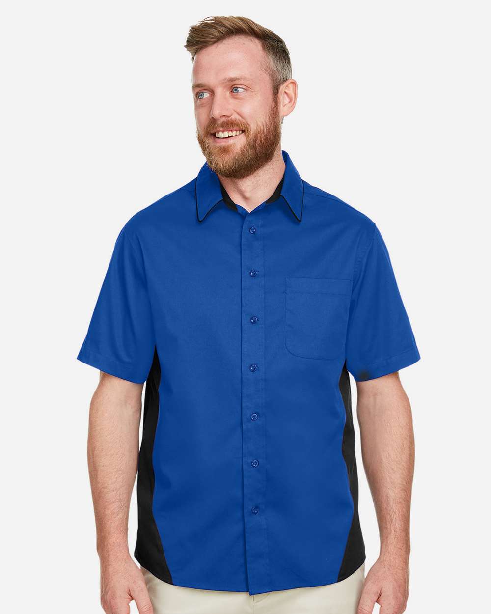 Men's Flash IL Colorblock Shirt - OnModelFront - B266B9756 - True Royal/ Black